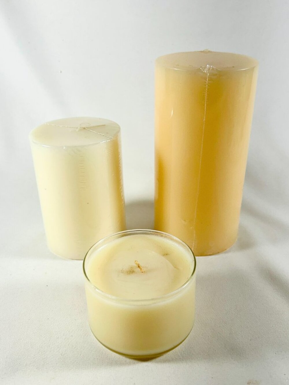 Candles Three, Large, Small Medium, New Never Used